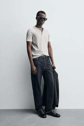 GRANDAD COLLAR T-SHIRT - Image 4