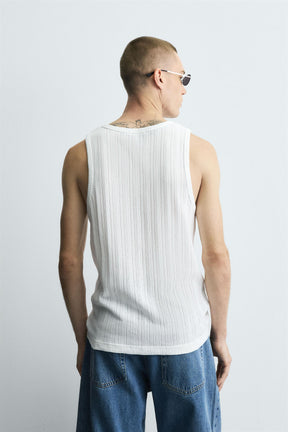 EMBROIDERED RIB TANK T-SHIRT - Image 3