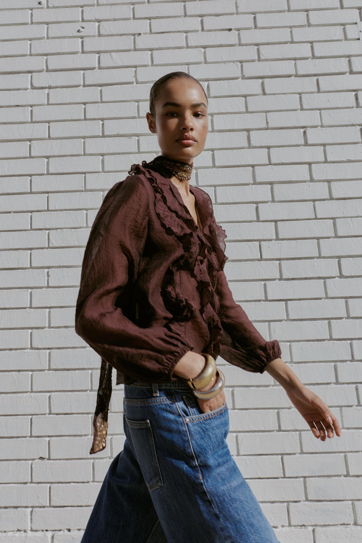 Ruffled Fashion Blouse