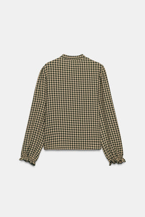 Ruffled Gingham Blouse