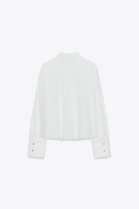 Topstitched Poplin Shirt