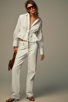 Topstitched Poplin Shirt