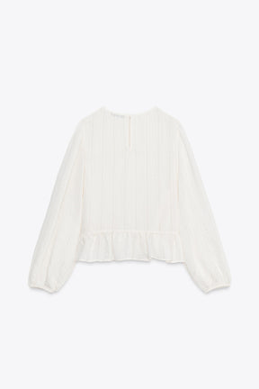 Romantische Entredeux-Bluse