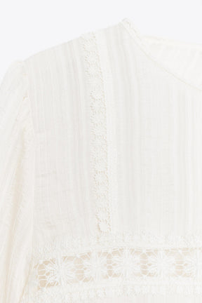 Romantische Entredeux-Bluse