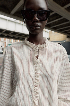 Striped Ruffled Shirt