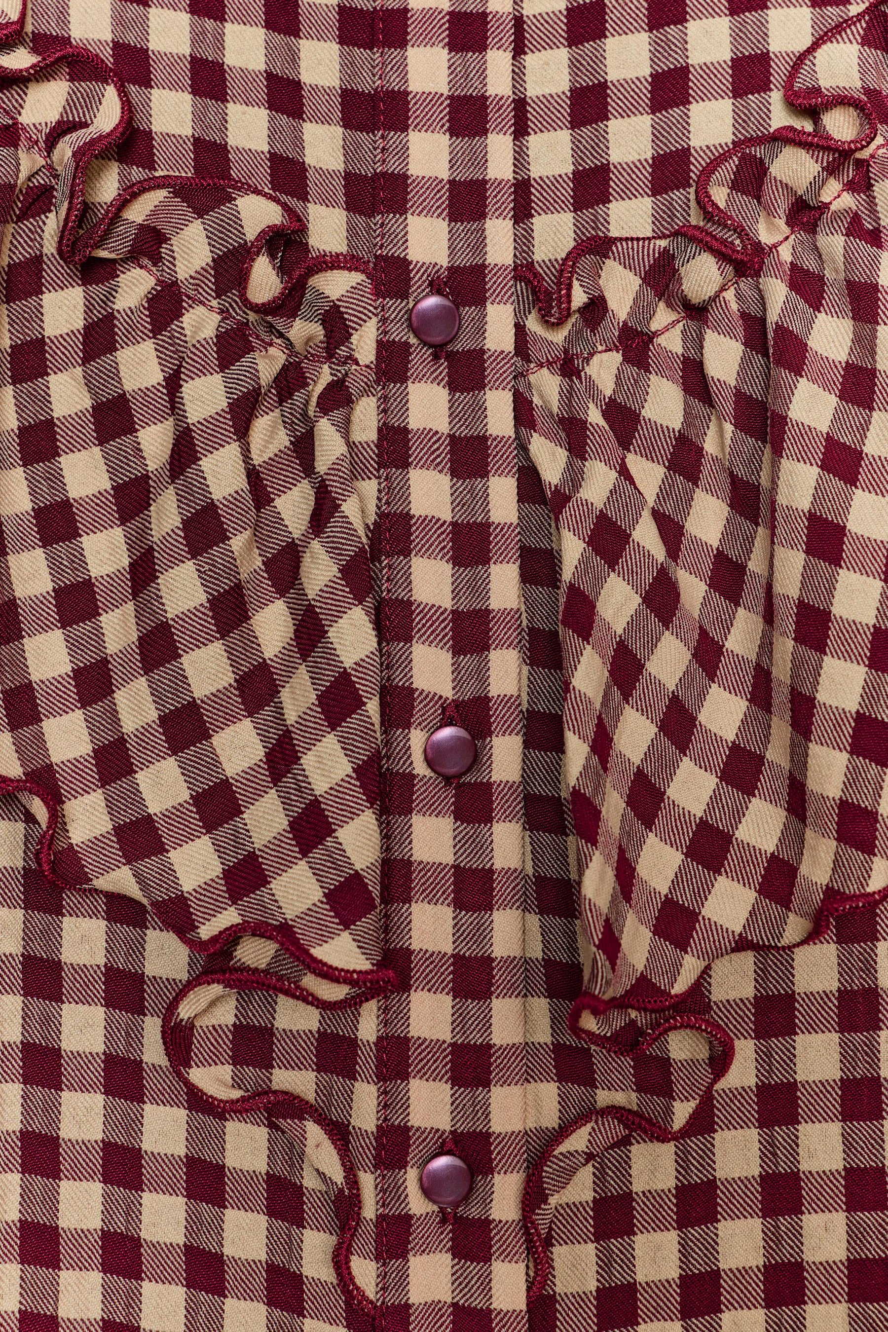 Ruffled Gingham Blouse