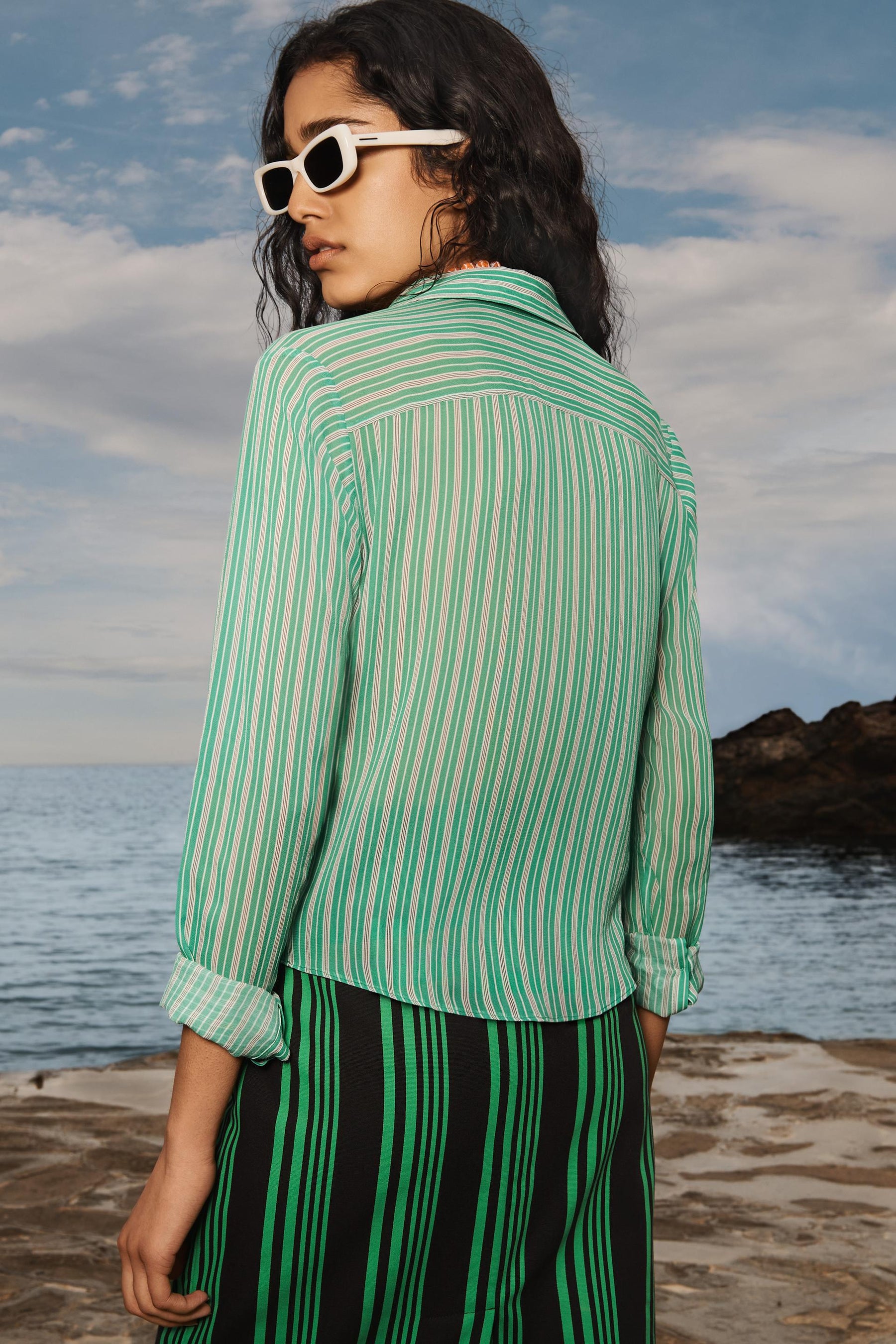 Striped Straight Skirt