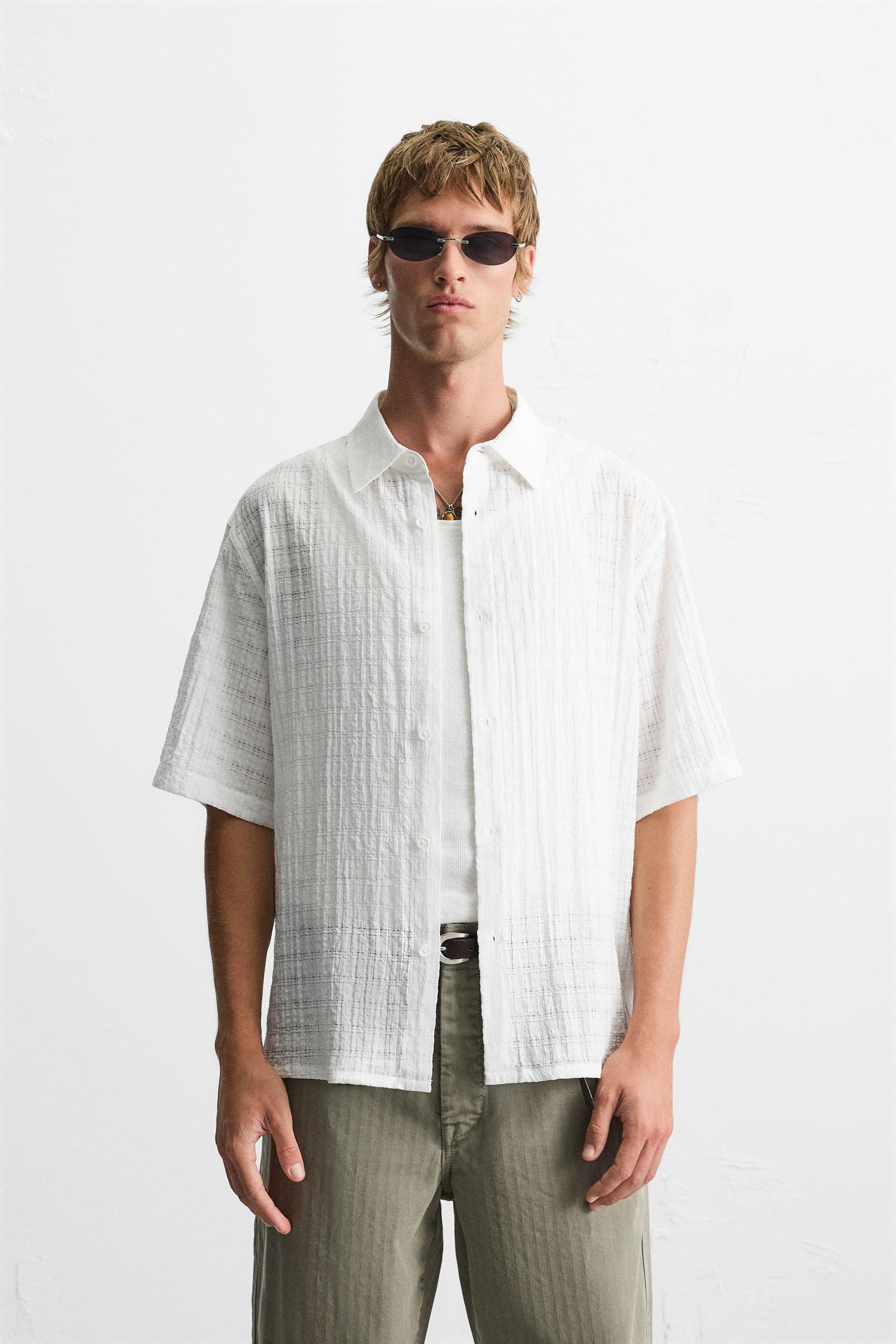 TEXTURED CHECK SHIRT - Image 2
