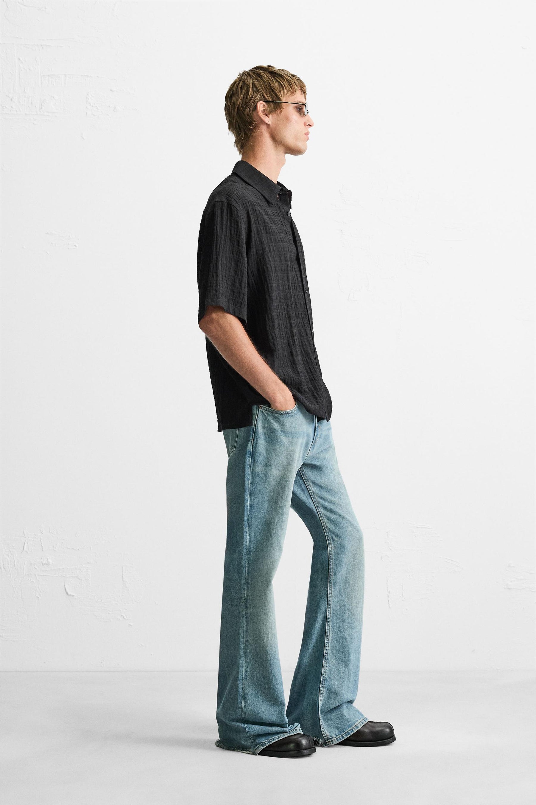 TEXTURED CHECK SHIRT - Image 4