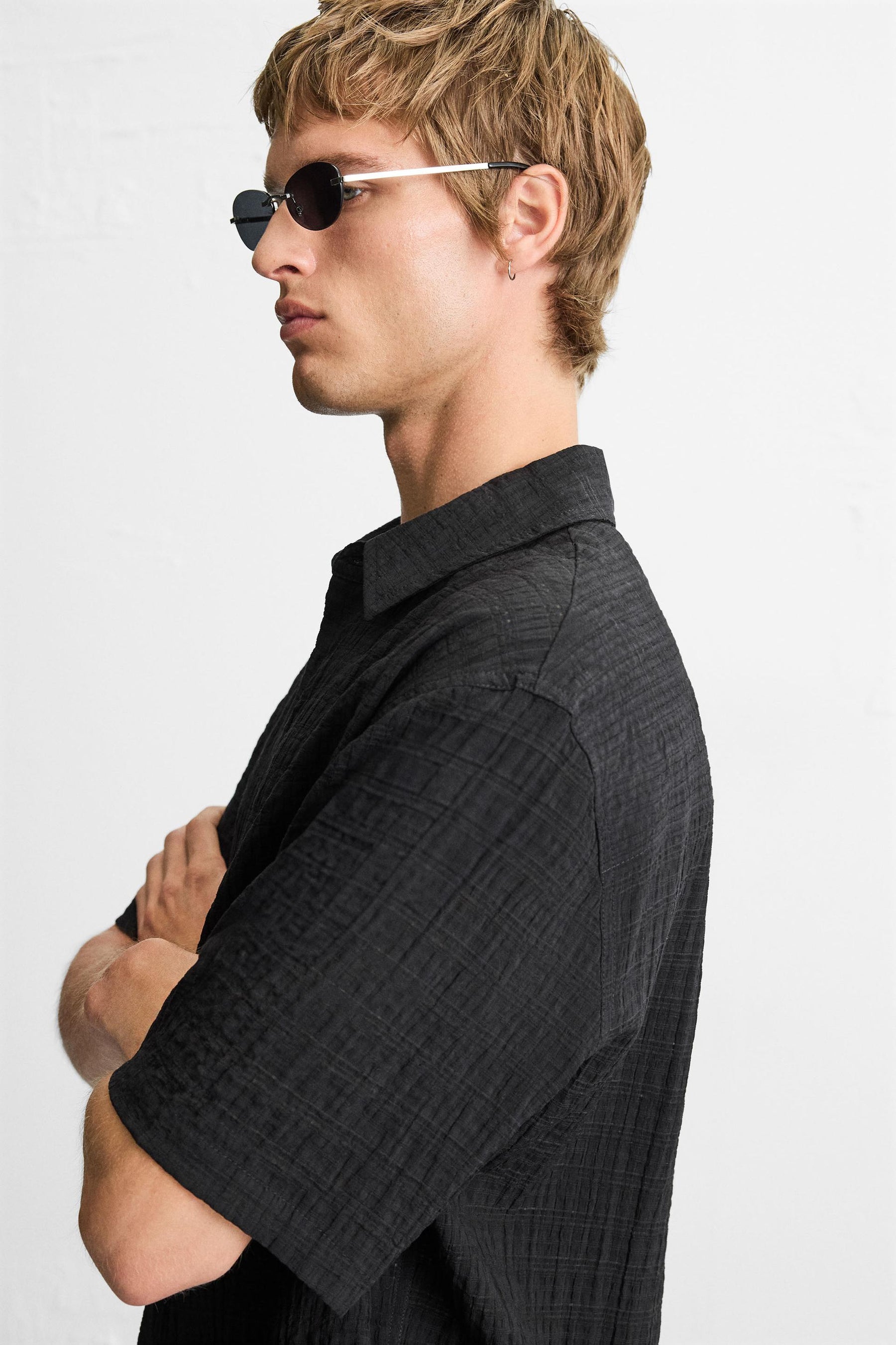 TEXTURED CHECK SHIRT - Image 5