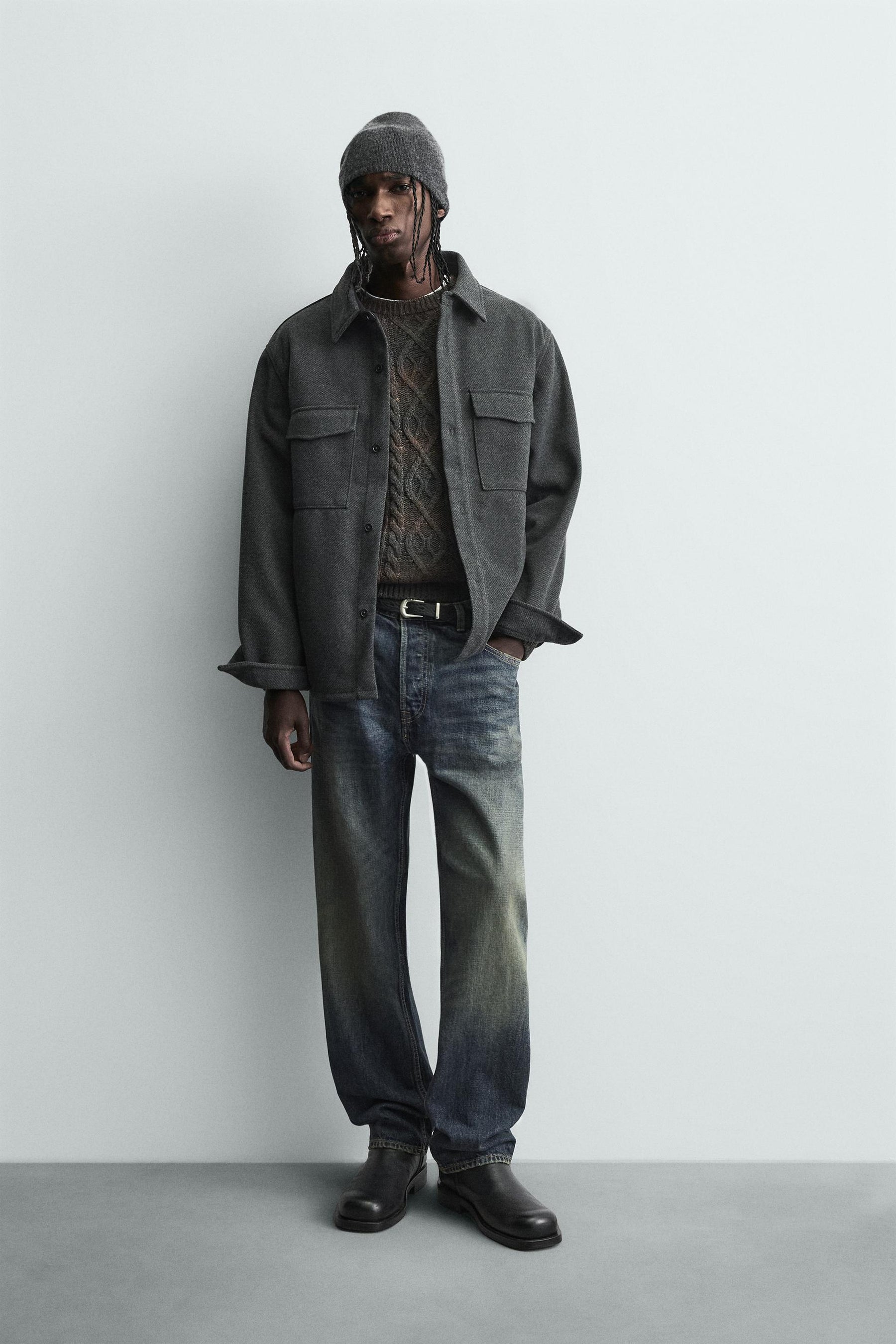 WATER-REPELLENT TWILL TEXTURED OVERSHIRT - Image 1