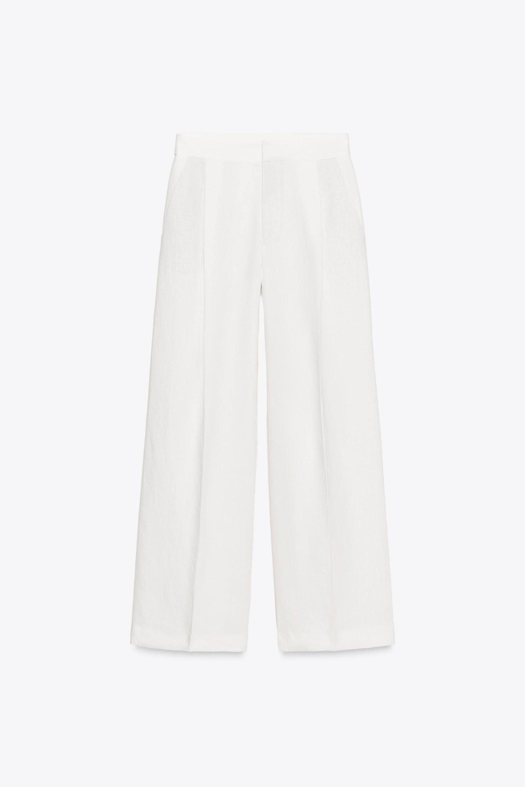 Pleated Linen Blend Trousers