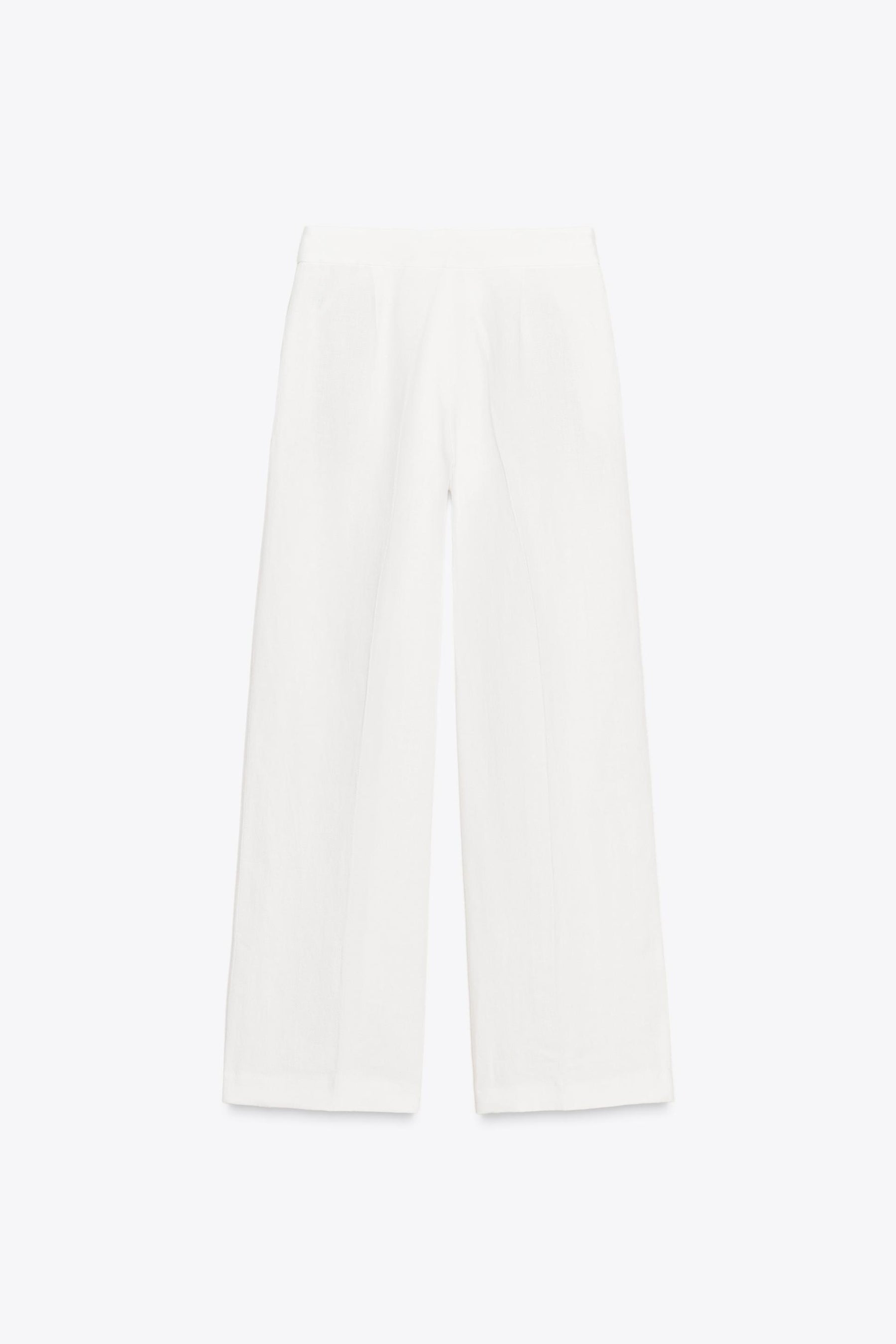 Pleated Linen Blend Trousers