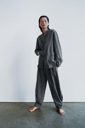 Leinenjacke mit Krawatten
