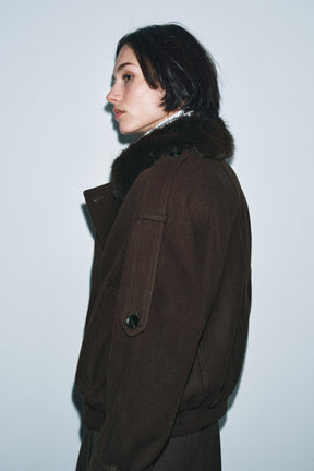 Wollmischungsjacke mit