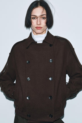 WOOL BLEND JACKET WITH FUR COLLAR - Image 4