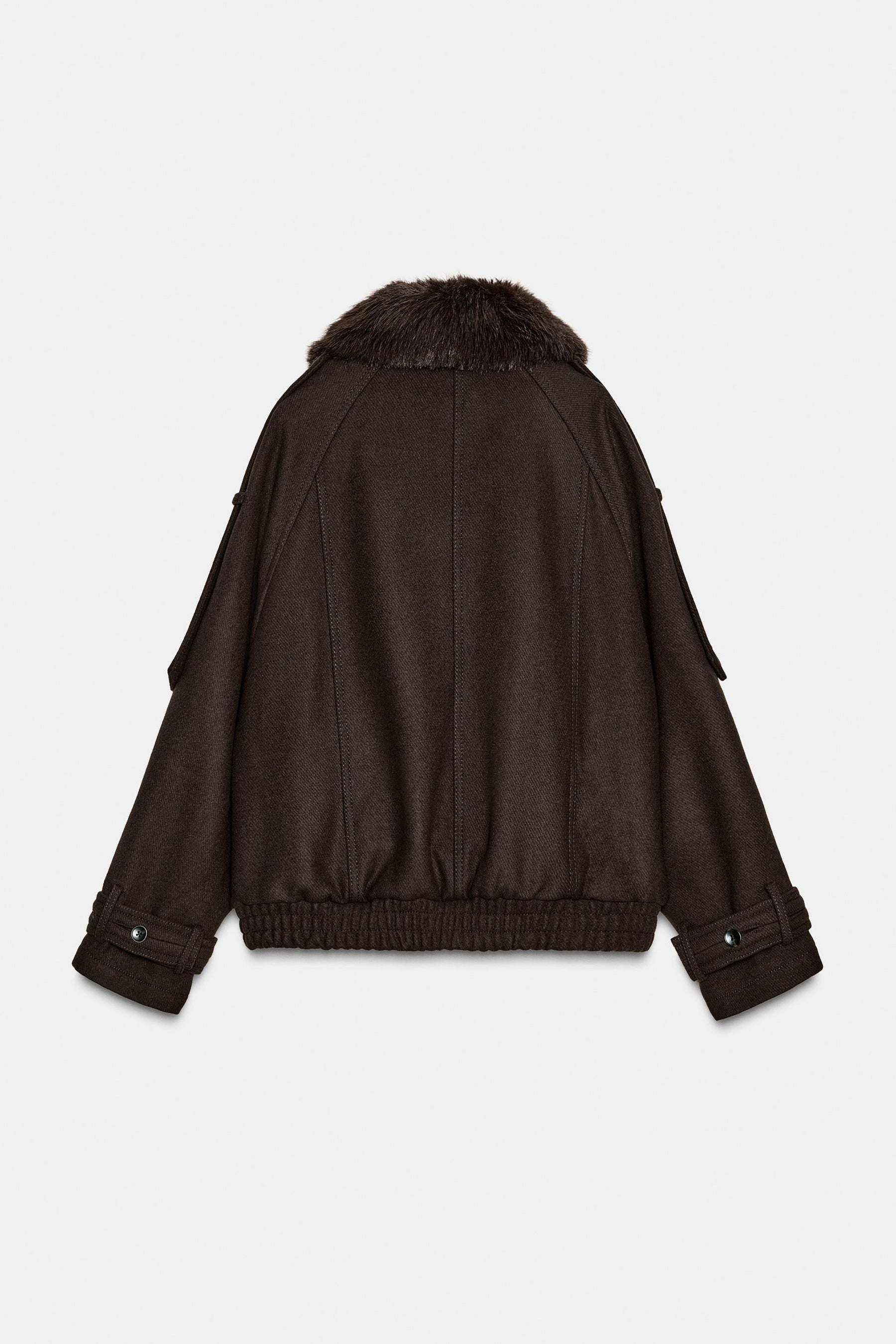 WOOL BLEND JACKET WITH FUR COLLAR - Image 7