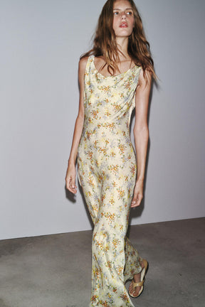 ZW COLLECTION PRINTED SATIN DRESS - Image 1