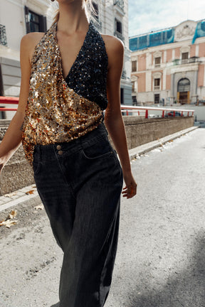 Weit geschnittene High-Waist-Jeans
