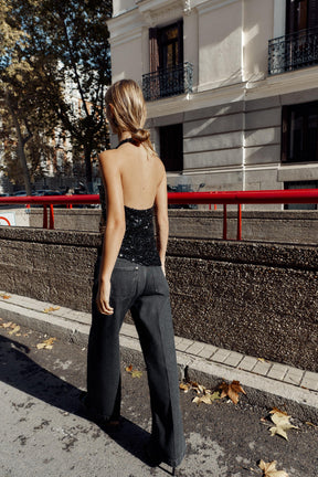 Weit geschnittene High-Waist-Jeans