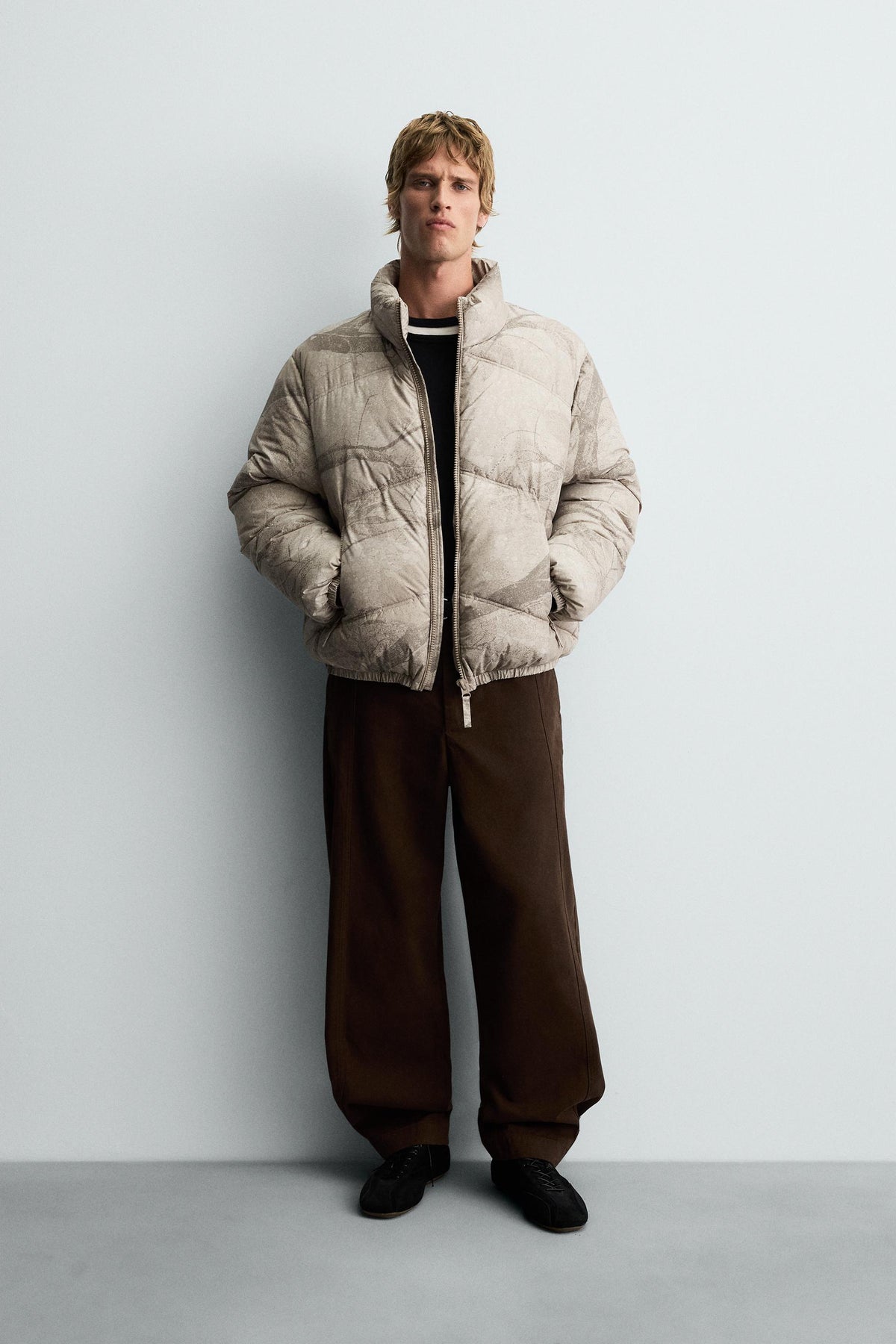 ABSTRACT PRINT PUFFER JACKET - Image 1