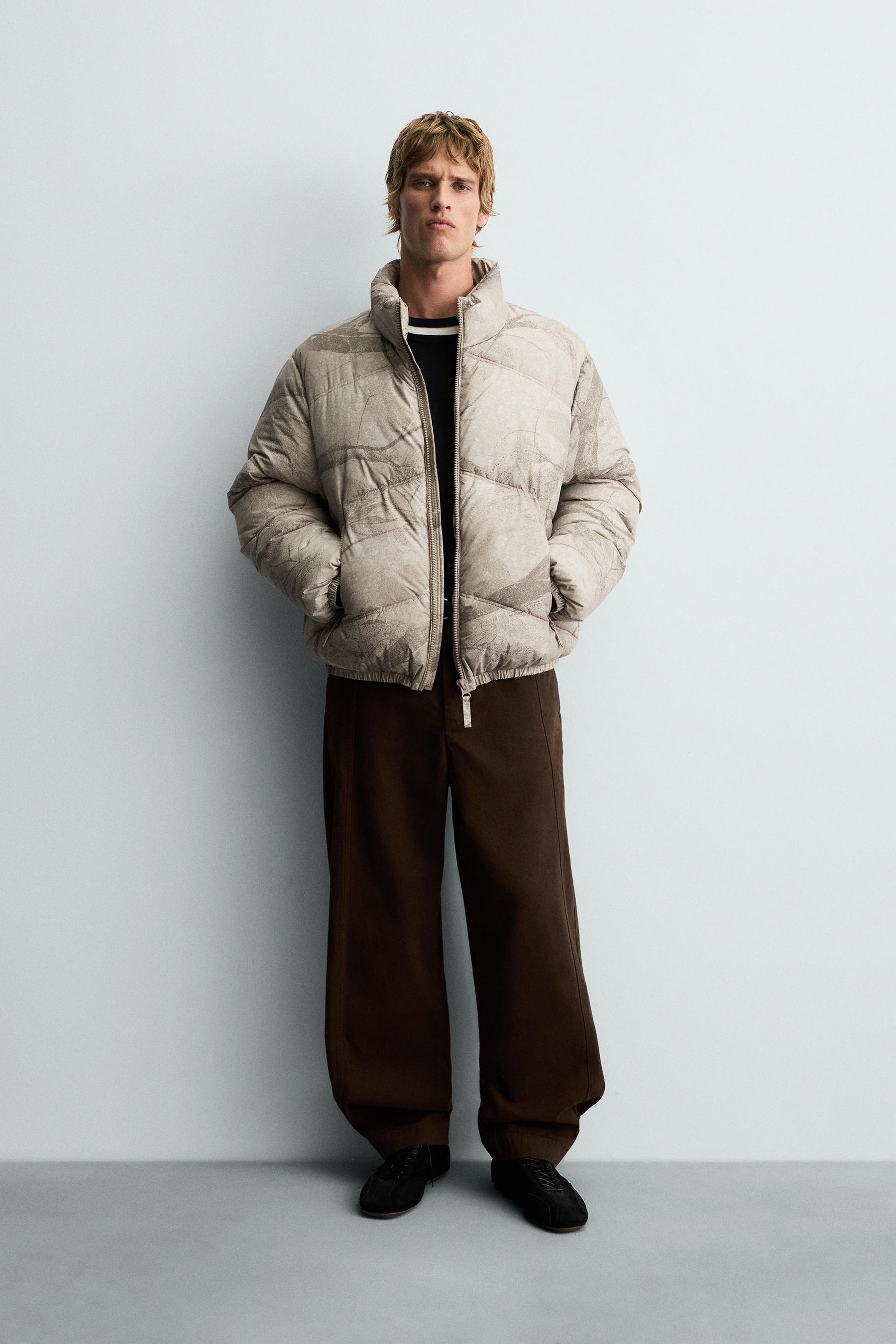 ABSTRACT PRINT PUFFER JACKET - Image 1