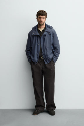 RUBBERISED EFFECT PARKA WITH HOODIE - Image 1