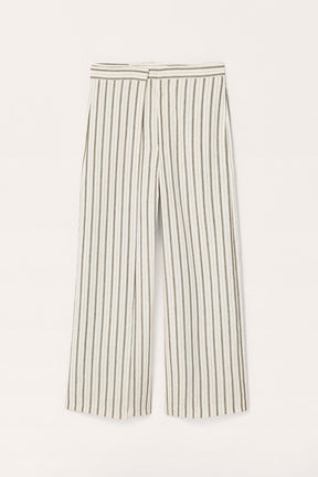 Striped Linen Blend Trousers