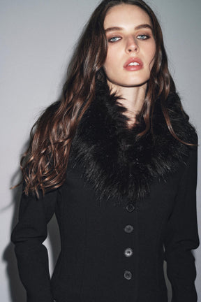 ZW COLLECTION FITTED FAUX FUR COLLAR JACKET - Image 5