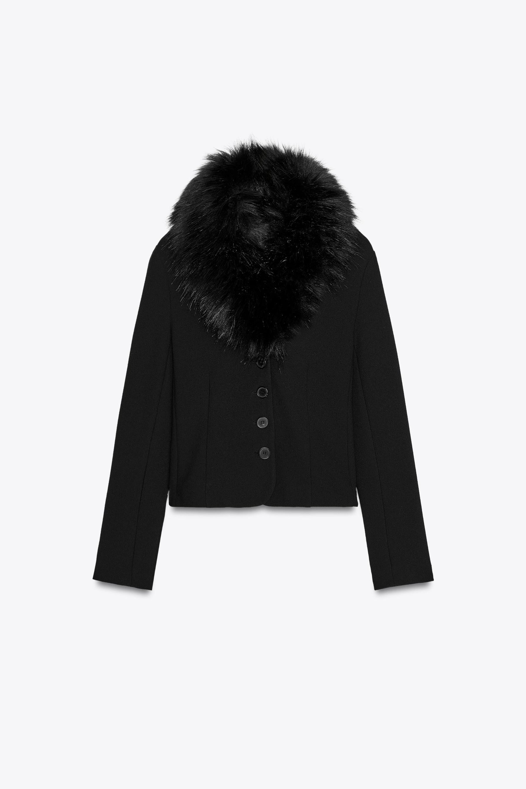 ZW COLLECTION FITTED FAUX FUR COLLAR JACKET - Image 7