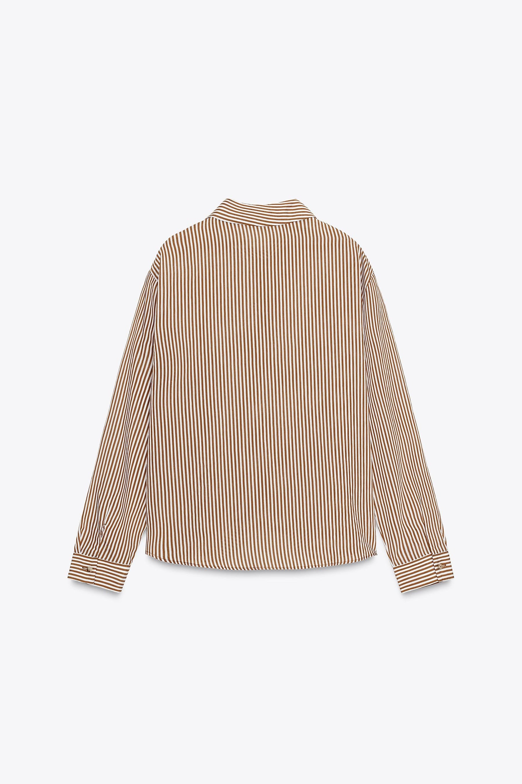 Embroidered Beaded Striped Shirt