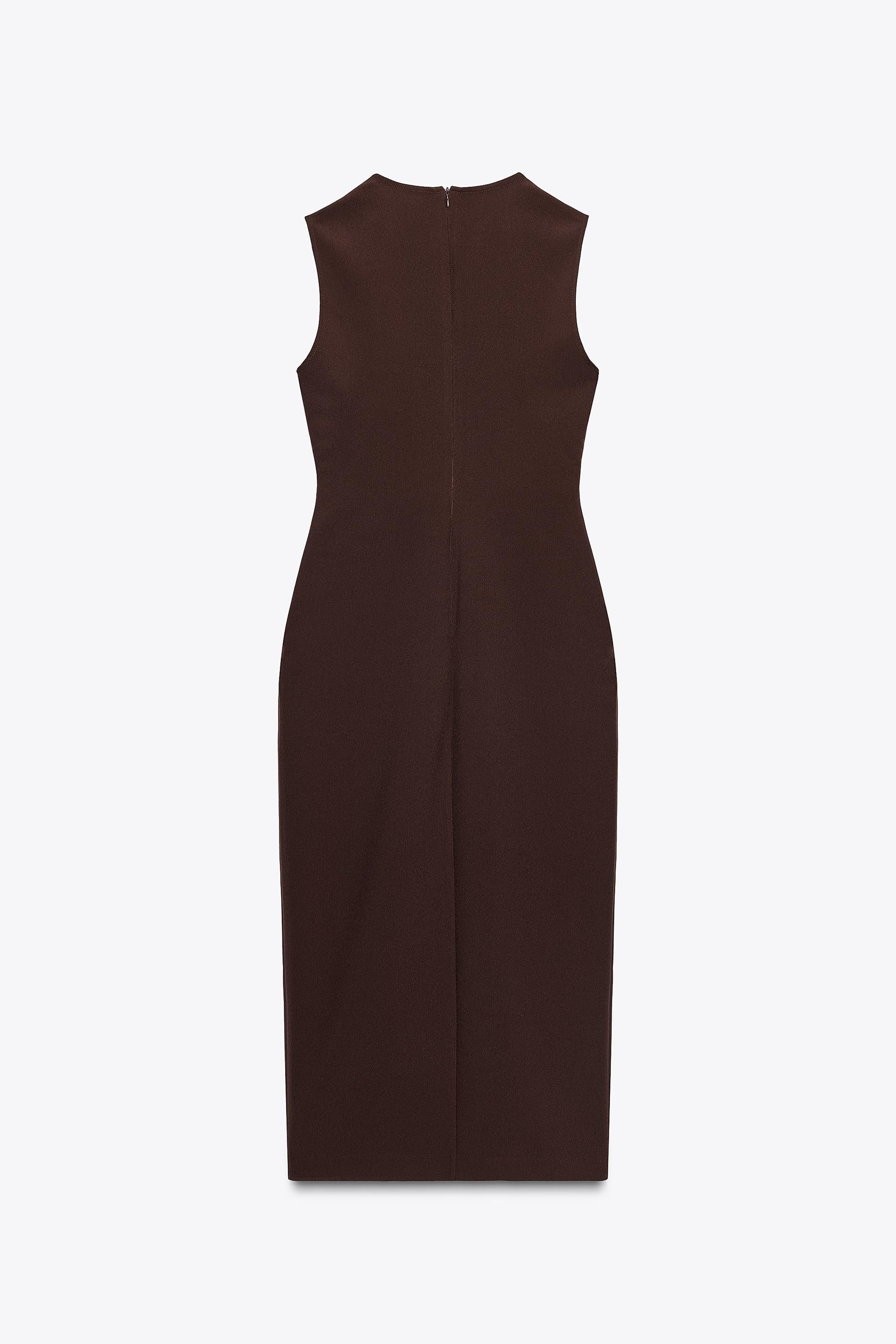 BELTED CREPE DRESS
