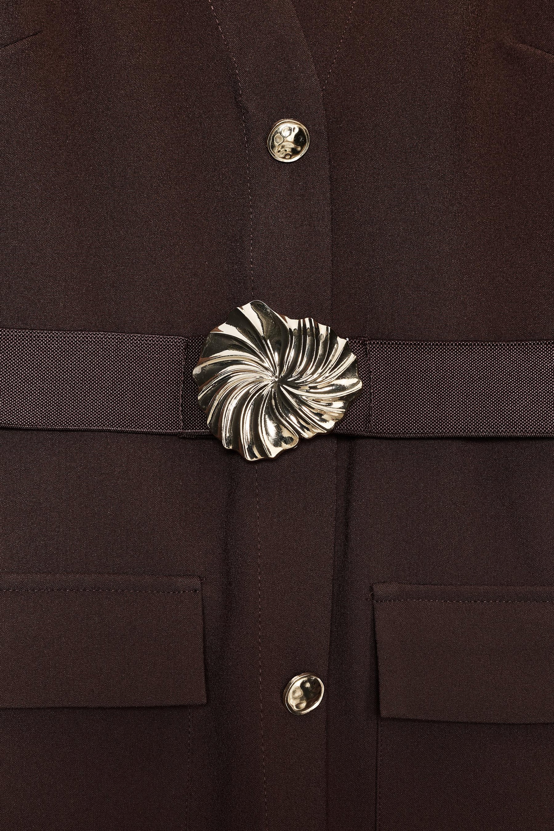 BELTED CREPE DRESS