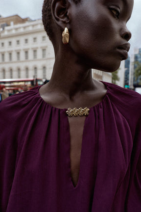 SEMI-SHEER BLOUSE WITH TRIM