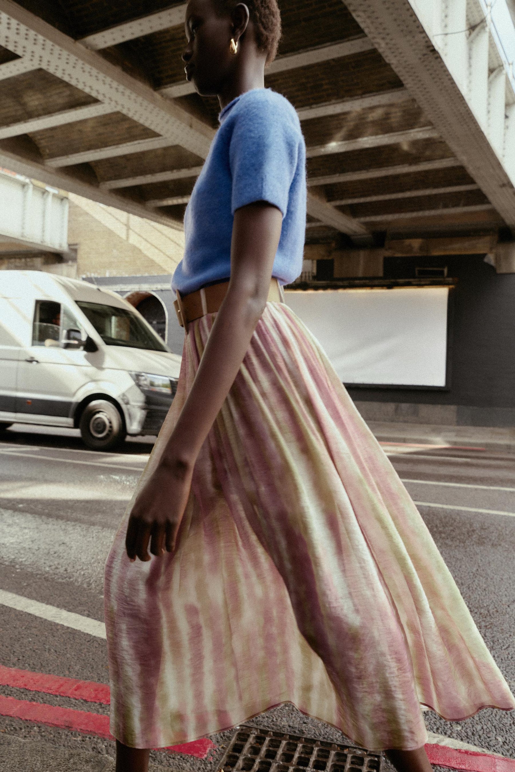 PRINTED MIDI SKIRT