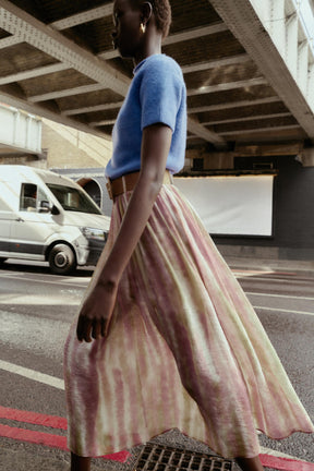 PRINTED MIDI SKIRT