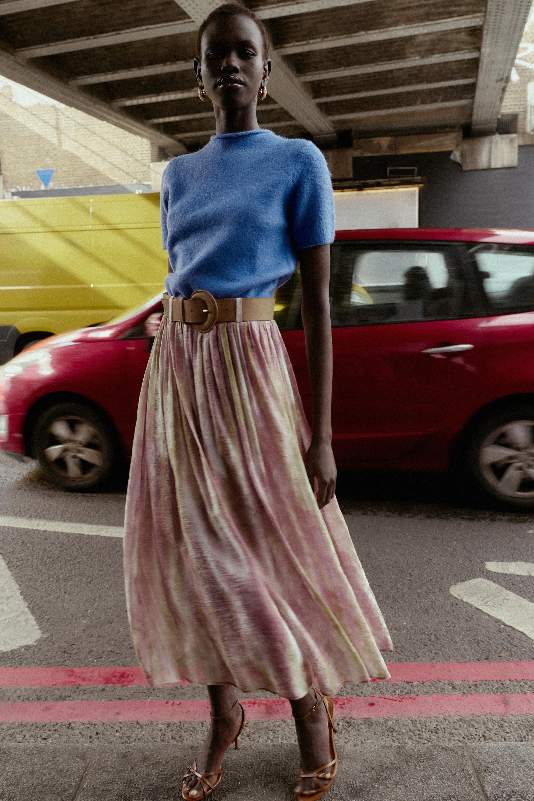 PRINTED MIDI SKIRT