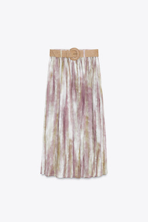 PRINTED MIDI SKIRT
