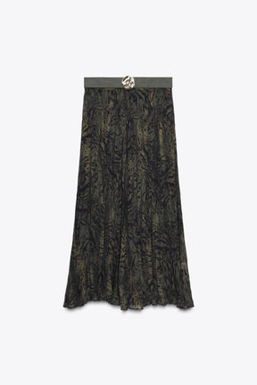 Animal Print Midi Skirt