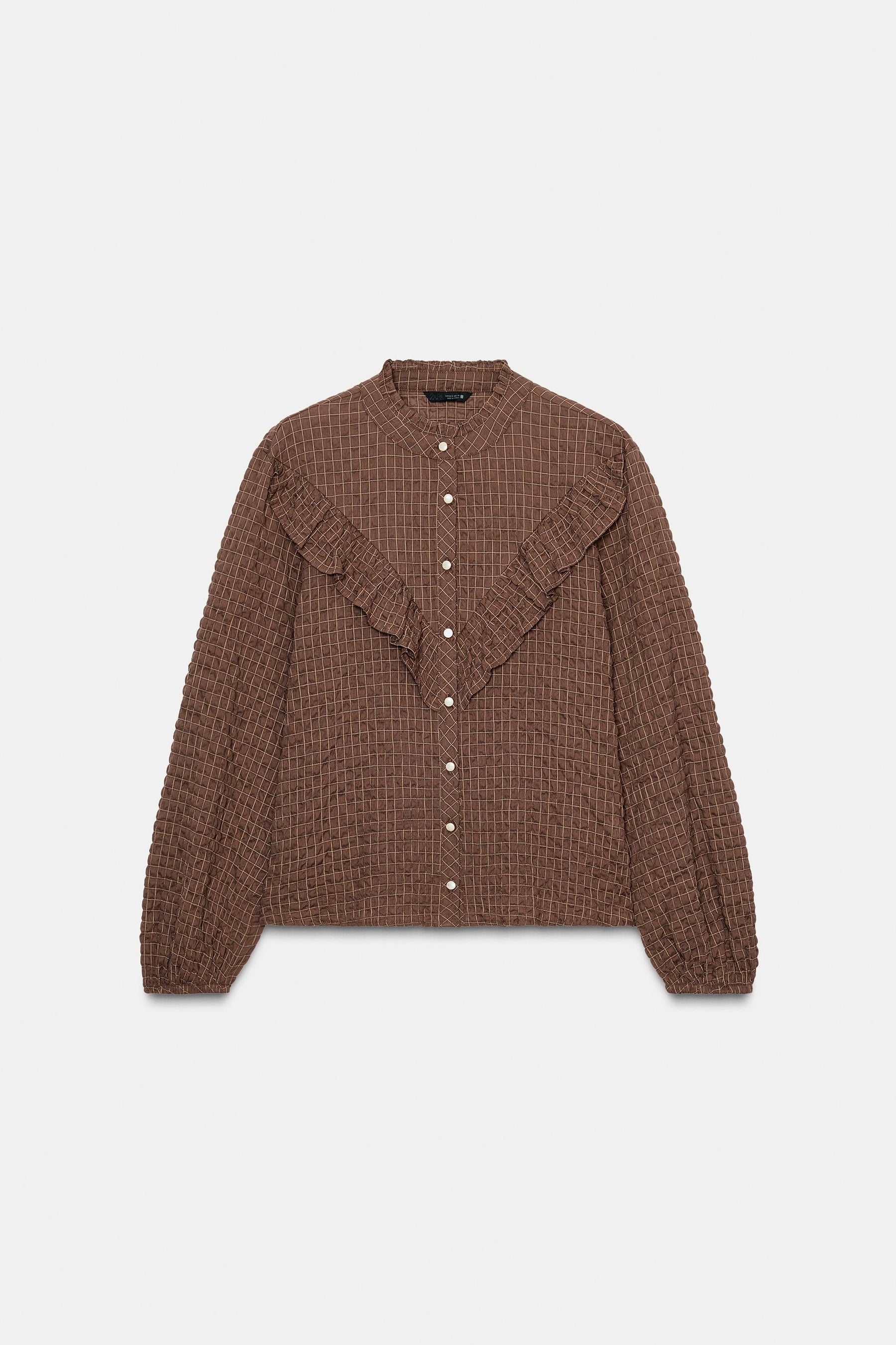 Ruffled Check Blouse
