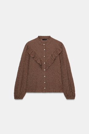 Ruffled Check Blouse