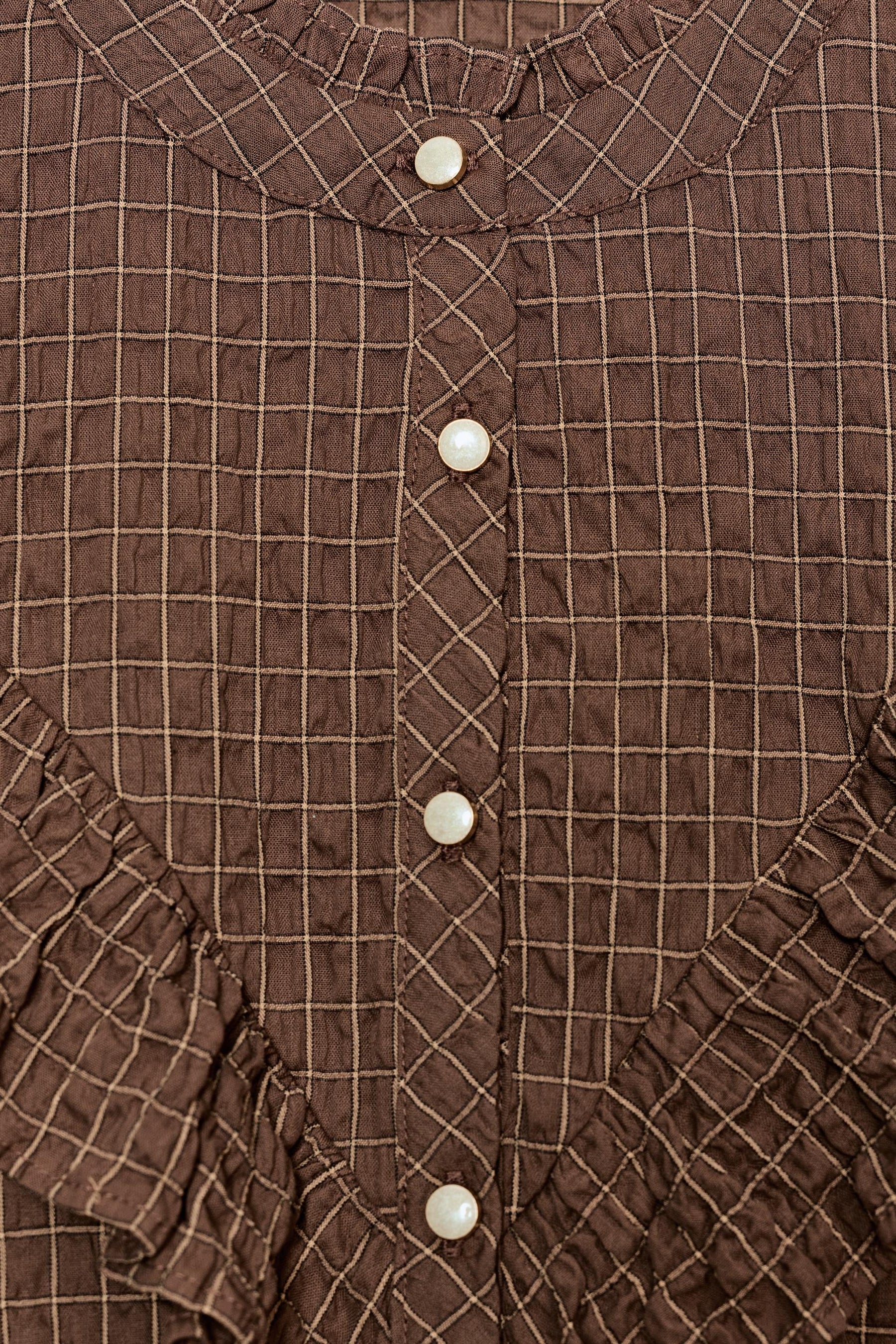 Ruffled Check Blouse