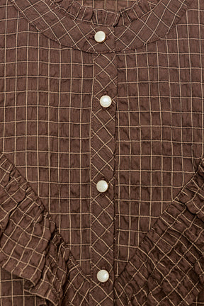 Ruffled Check Blouse