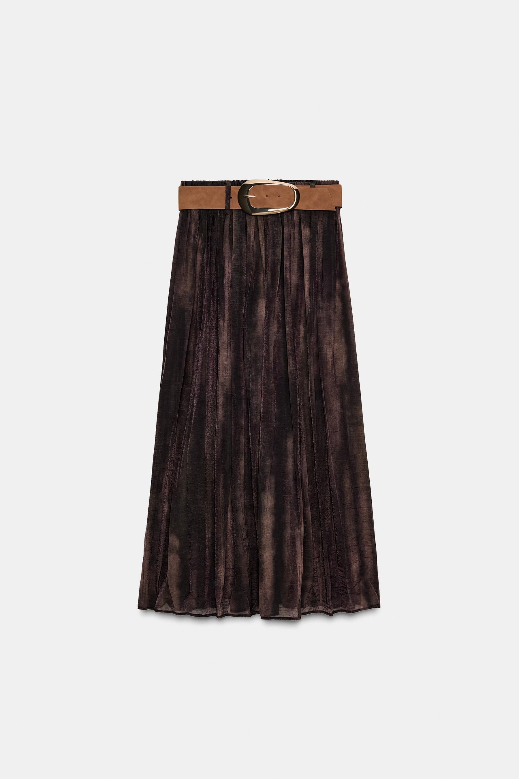 BLURRED PRINT MIDI SKIRT