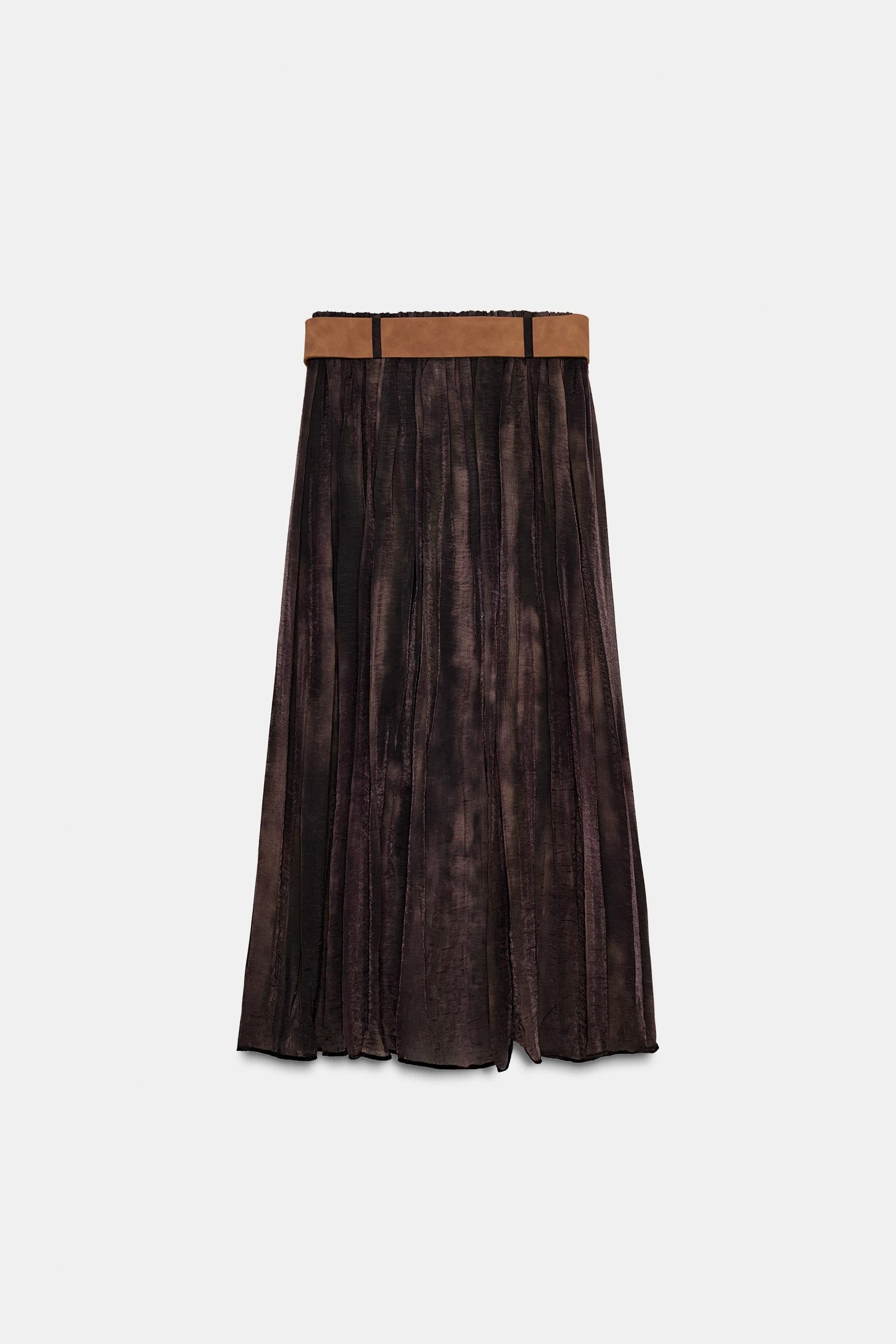 BLURRED PRINT MIDI SKIRT