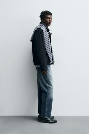 TOGGLE JACKET WITH CONTRAST COLLAR - Image 4