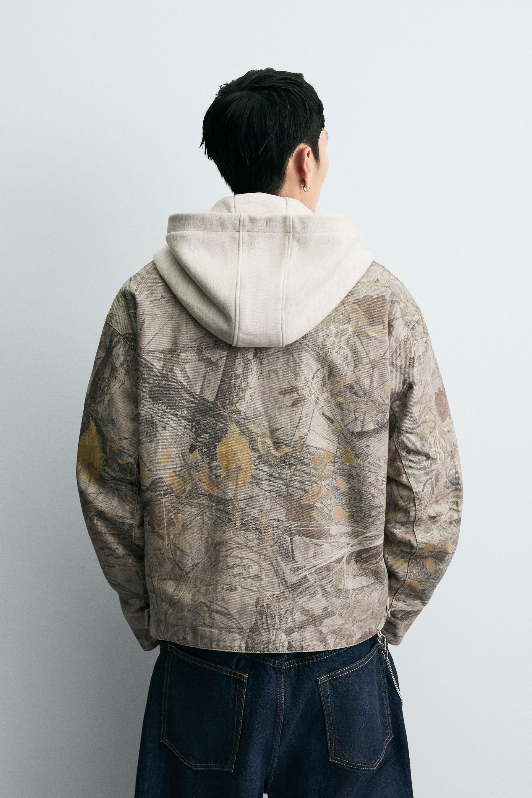 WASHED JACKET ABSTRACT PRINT - Image 3
