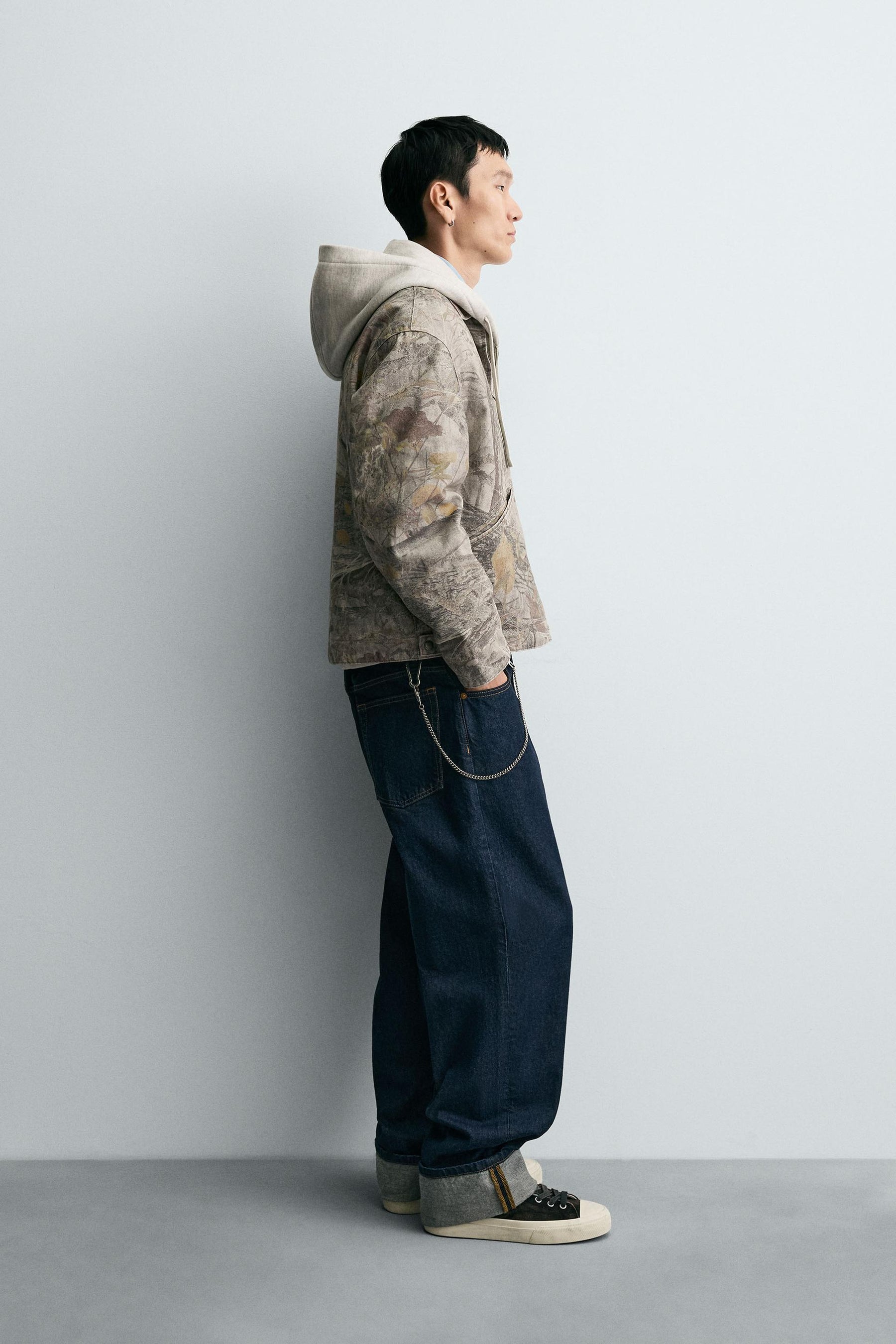 WASHED JACKET ABSTRACT PRINT - Image 4