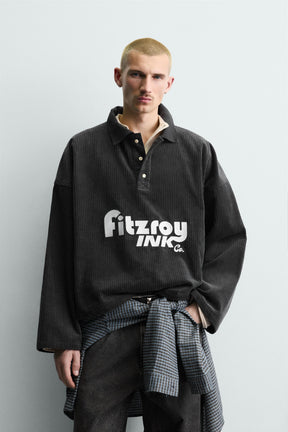 EMBROIDERED CORDUROY POLO SHIRT - Image 2