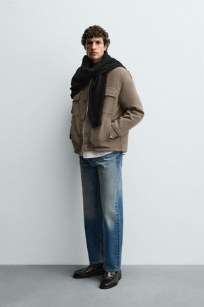 TEXTURED PADDED OVERSHIRT - Image 4